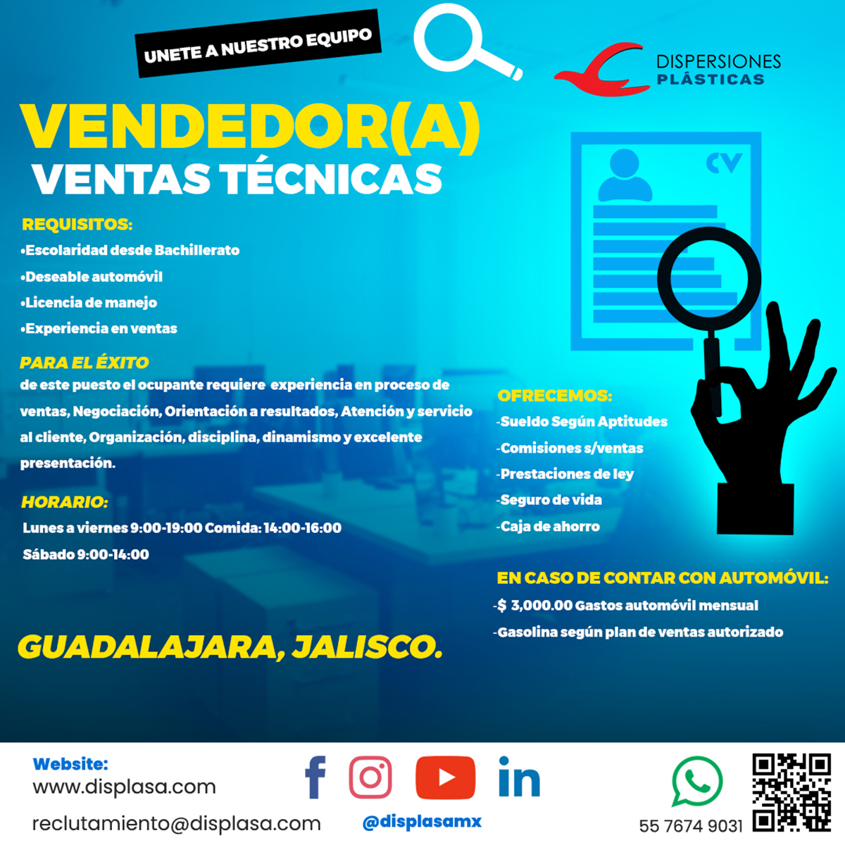 Vacante Administrativa - Dispersiones Plásticas